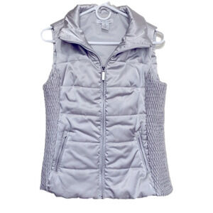 Liz Claiborne Vest, Size S, Silver Satin.